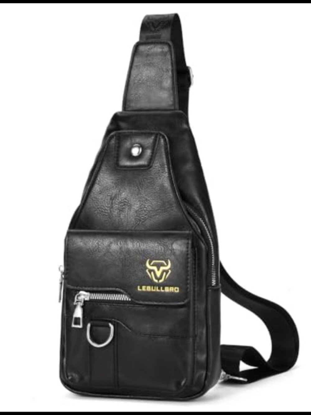 Leather Crossbody Sling Bag Men Adjustable Strap Travel Commute